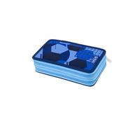 Estuche Escolar Doble Herlitz Blue Goal - 2 Compartimentos, con 23 Piezas, Tema de fútbol, Azul (19,3 x 11,5 x 7 cm)