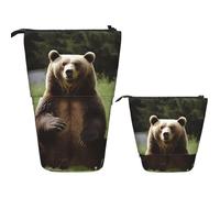 Estuche Escolar Hola Oso, Siéntate En El Césped. Multiusos Pencil Case Útiles Escolares Telescópico Estuche Lapices Para Niños Adolescentes Oficina