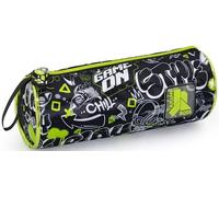 Estuche Escolar Infantil Tipo Tubo - 21x8 cm - Ideal para Primaria (2º a 6º) - 7 a 11 años - Gamer Negro y Verde - Cremallera - Poliéster Resistente - Regalo para Niños - Julian Ross