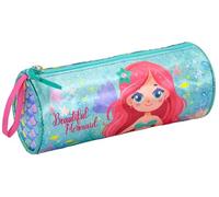 Estuche Escolar Infantil Tipo Tubo - 21x8 cm - Ideal para Primaria (2º a 6º) - 7 a 11 años - Sirena - Cremallera - Poliéster Resistente - Regalo para Niñas - Julian Ross