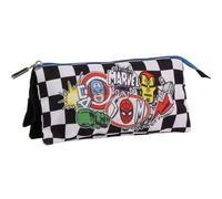 Estuche Escolar Marvel Avengers Diseño Cuadros con Superhéroes, Ideal para Niños y Niñas - Estuche Avengers Multiusos con Cierre Resistente para Lápices y Accesorios