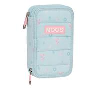 MOOS - Estuche Escolar Niño, Estuche con Colores, con 28 Útiles Incluidos, Ideal para Niños de 5 a 14 Años, Cómodo y Versátil, Calidad y Resistencia, 12.5x4x19.5 cm, Color Azul turquesa