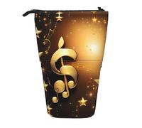 Estuche Escolar Nota Musical Dorada Con Estampado De Estrella Brillante Caída Útiles Escolares Pencil Case Papelería De Oficina Telescópico Estuche Lapices Para Niños Niñas Estudiantes