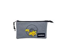 Estuche Escolar Pokemon Pikachu Triple - Interior Forrado y Cierre de Cremallera - Portatodo con 3 Compartimientos - 3 X 23 X 3 CM