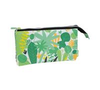 Estuche escolar portatodo Milan Hide & Seek 5 compartimentos verde