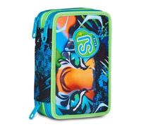 Estuche escolar Sj Boy Gang Seven - Air Tiger Tigre - 3 pisos completo de papelería para niño + regalo llavero silbato y bolígrafo multicolor