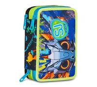 Estuche escolar Sj Boy Gang Seven - Air Tiger Tigre - 3 pisos completo de papelería para niño + regalo llavero silbato y bolígrafo multicolor