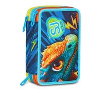 Estuche escolar Sj Boy Gang Seven - Dragon Glide Dragón - 3 pisos completo de papelería para niño + regalo llavero silbato y bolígrafo multicolor