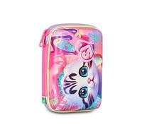 Estuche escolar SJ Girl Speed Pad 3D Seven - Cat Air Gatito - Estuche rígido con papelería para niño + regalo llavero lentejuelas y bolígrafo multicolor