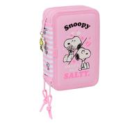 SNOOPY - Estuche Escolar con 37 Útiles Incluidos, Ideal para Niños de 5 a 14 Años, Cómodo y Versátil, Calidad y Resistencia, 12.5x5.5x19.5 cm