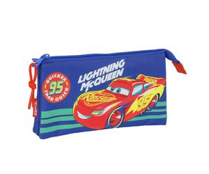 Estuche escolar triple CARS «Hit the Road» azul