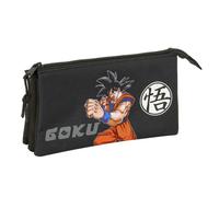 Estuche escolar triple de DRAGON BALL con Goku en negro