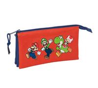 Estuche escolar triple de Super Mario «Mamma Mia» azul