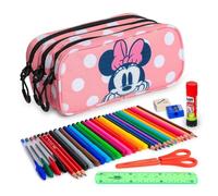 Estuche Escolar Triple Karactermania Minnie Mouse Closer con Material Escolar Incluido