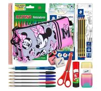 Estuche Escolar Triple Karactermania Minnie Portatodo con 40 Utensilios
