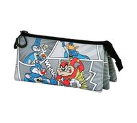 Estuche Escolar Triple Looney Tunes Batman Comic 23x11x7cm