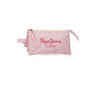 Pepe Jeans MIA Estuche Triple Rosa Claro 22x12x5 cm Poliéster by Joumma Bags