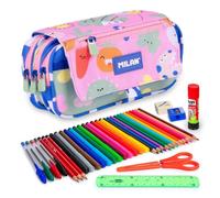 Estuche Escolar Triple Milan Green & Grow con Material Escolar Incluido