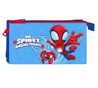 Safta - Portatodo triple Spidey, estuche infantil cómodo y resistente 22x3x12 cm