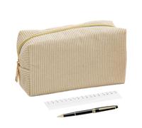Estuche estético para lápices, estuche de pana, bolsa de maquillaje, bolsa para bolígrafos, soporte de papelería para marcadores, aula, escuela, oficina, mujeres, niñas, profesores, estudiantes
