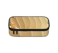 Estuche étnico a rayas, gran capacidad, bolsa de papelería de oficina, bolsa de cosméticos con compartimentos para niñas, niños y adultos, playa, concha de mar, arena, talla única