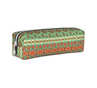 Estuche étnico abstracto brillante geométrico con cremallera, duradero, portátil, bolsa de almacenamiento de oficina, soporte de artículos de tocador de viaje para mujeres y hombres, #905