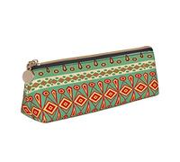Estuche étnico abstracto brillante geométrico con cremallera, duradero, portátil, bolsa de almacenamiento de oficina, soporte de artículos de tocador de viaje para mujeres y hombres, #601