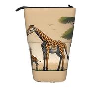 Estuche extensible para lápices con diseño de jirafa para madre e hijo, tela Oxford multidiseño, altura ajustable, bolsa de cosméticos multiusos