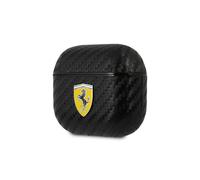 Estuche Ferrari de PU Carbon On Track para Airpods 3, color negro - FESA3CABK