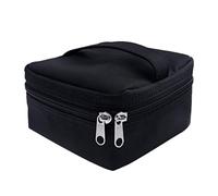 Estuche for 16 frascos de aceites Esenciales, Caja Terciopelo a Prueba Golpes for perfumes, Bolsa Viaje for Guardar esmaltes uñas, Cremallera Suave para aceites Esenciales, Esmalte de uñas(Black)