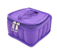 Estuche for 16 frascos de aceites Esenciales, Caja Terciopelo a Prueba Golpes for perfumes, Bolsa Viaje for Guardar esmaltes uñas, Cremallera Suave para aceites Esenciales, Esmalte de uñas(Purple)