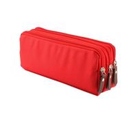 Estuche for lápices de color sólido de gran capacidad, bolsa de almacenamiento de papelería Simple, papelería for estudiantes, estuche for lápices for escuela y oficina, 2 uds. para Office(Red)