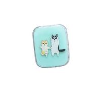 Estuche for lentes de optometría, Caja contenedora de lentes de contacto, Patrón de personalidad Dibujos animados lindos Harajuku Miopía Lentes de contacto Caja de lentes de contacto Caja doble portát