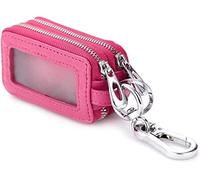 Estuche for llaves de coche, soporte for bolsa de llaves de coche, bolsa con cremallera for llaves portátil de cuero genuino, llavero inteligente de coche de doble capa for hombres y mujeres, negro /3