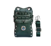 Estuche for tijeras de peluquería, funda for herramientas, bolsa for peine, cinturón hombro(Dark green)
