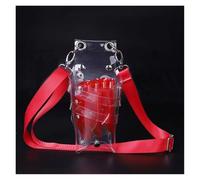 Estuche for tijeras de peluquero con 7 bolsillos, de PVC, con cinturón, for peluquería(Red)