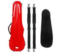 Estuche for violín 4/4 de fibra de carbono, carcasa rígida, ligero, triangular, con higrómetro, maletín de transporte.(Red)