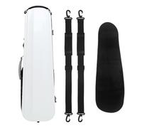 Estuche for violín 4/4 de fibra de carbono con doble hombro, ligero, resistente a la compresión, for guardar accesorios de cuerdas.(White violin case)
