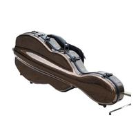 Estuche for violín con forma de calabaza, tamaño 4/4, dorado oscuro, con bolsa for partituras, bloqueo de código, resistente al agua, fibra de carbono híbrida, ligero