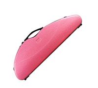 Estuche for violín de tamaño completo 4/4, Estuche for violín profesional Estuche de fibra de carbono ligero con forma de triángulo con correas for los hombros e higrómetro incorporado(Color:Pink)