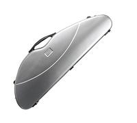 Estuche for violín de tamaño completo 4/4, estuche profesional for violín con forma triangular, estuche de fibra de carbono con correas for los hombros e higrómetro incorporado(Color:Silver)