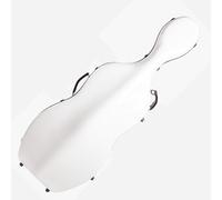 Estuche for violonchelo 4/4 de tamaño completo, compuesto de fibra de carbono, resistente y ultraligero, con mango fuerte, 2 soportes for arco, correas traseras y ruedas(Color:White)