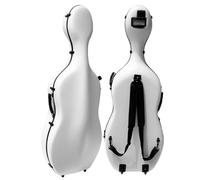 Estuche for violonchelo Caja for violonchelo de fibra de carbono 4/4 Estuche rígido de tamaño completo Carcasa rígida con ruedas, cómodas correas for los hombros(Color:White2)