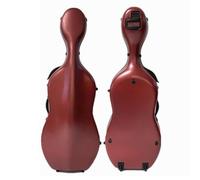 Estuche for violonchelo Caja for violonchelo de fibra de carbono 4/4 Estuche rígido de tamaño completo Carcasa rígida con ruedas, cómodas correas for los hombros(Color:Red2)