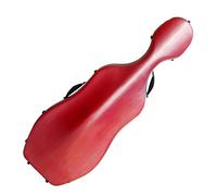 Estuche for violonchelo, compuesto de fibra de carbono 4/4, caja for violonchelo resistente y ultraligera de tamaño completo con mango fuerte, 2 soportes for arco, correas traseras y ruedas(Color:Red)