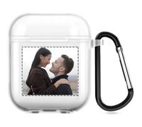 Estuche Fotográfico Personalizado Compatible con Apple AirPods 1 y 2, Funda Blanda Personalizada con Su Propia Imagen y Texto (Semitransparente)