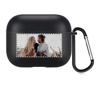 Estuche Fotográfico Personalizado Compatible con Apple AirPods 4, Funda Blanda Personalizada con Su Propia Imagen y Texto (Negro)