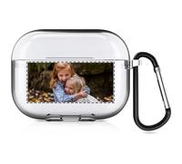 Estuche Fotográfico Personalizado Compatible con Apple AirPods Pro 2, Funda Blanda Personalizada con Su Propia Imagen y Texto (Transparente)