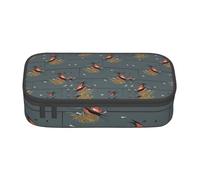 Estuche funcional de moda con estampado de golondrina de granero en grafito, práctico para uso diario, artículos de tocador de maquillaje