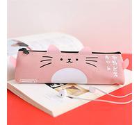 estuche Funny Cat Bear Pattern Pen Bole Funda de lona de lona grande Caja de lápiz portátil Papelería Bolsa de almacenamiento Duradero Titular de la pluma for estudiantes Estuche para lápices(B)